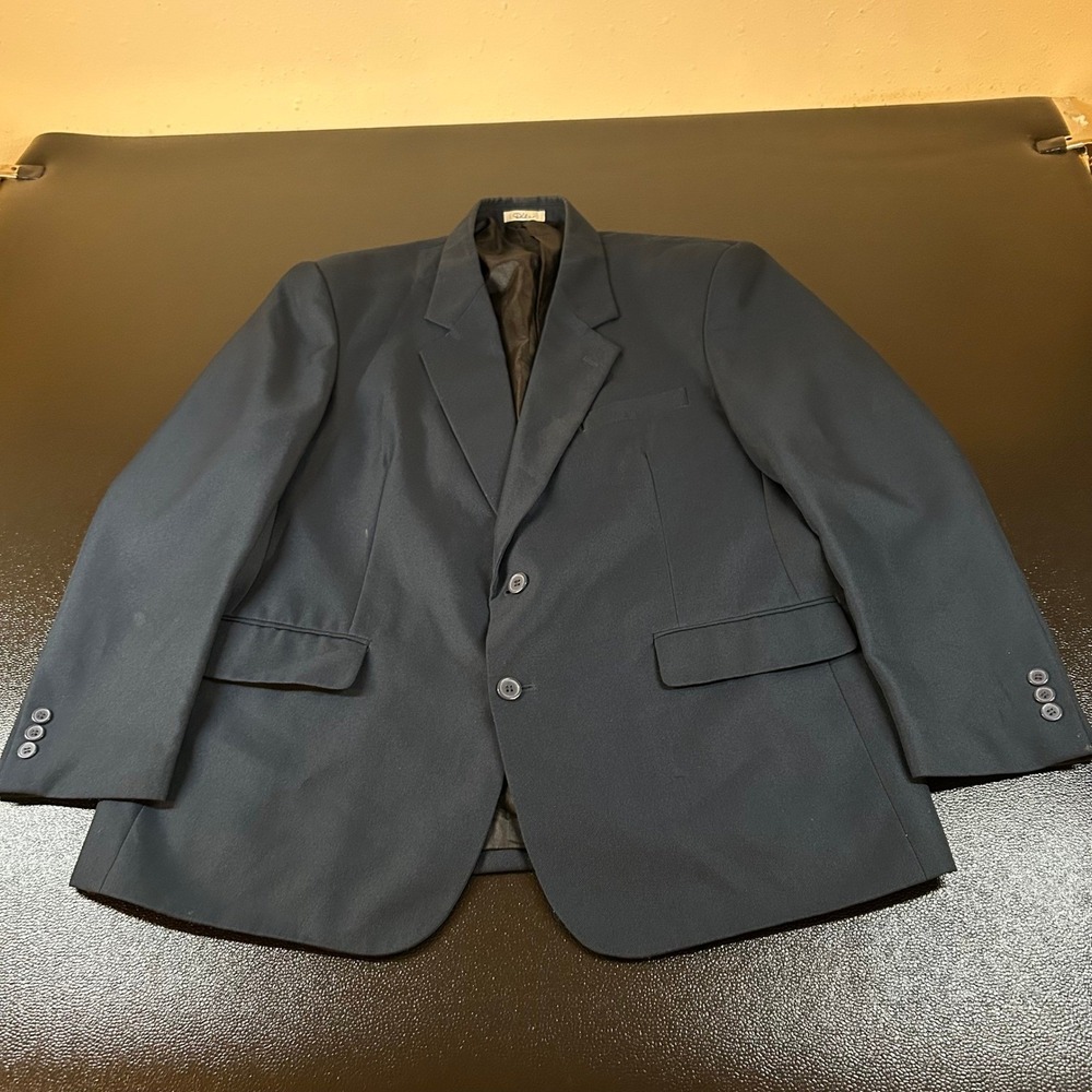 Duke Signature Collection Blazer Mens 44 Regular Blue Two Button Formal